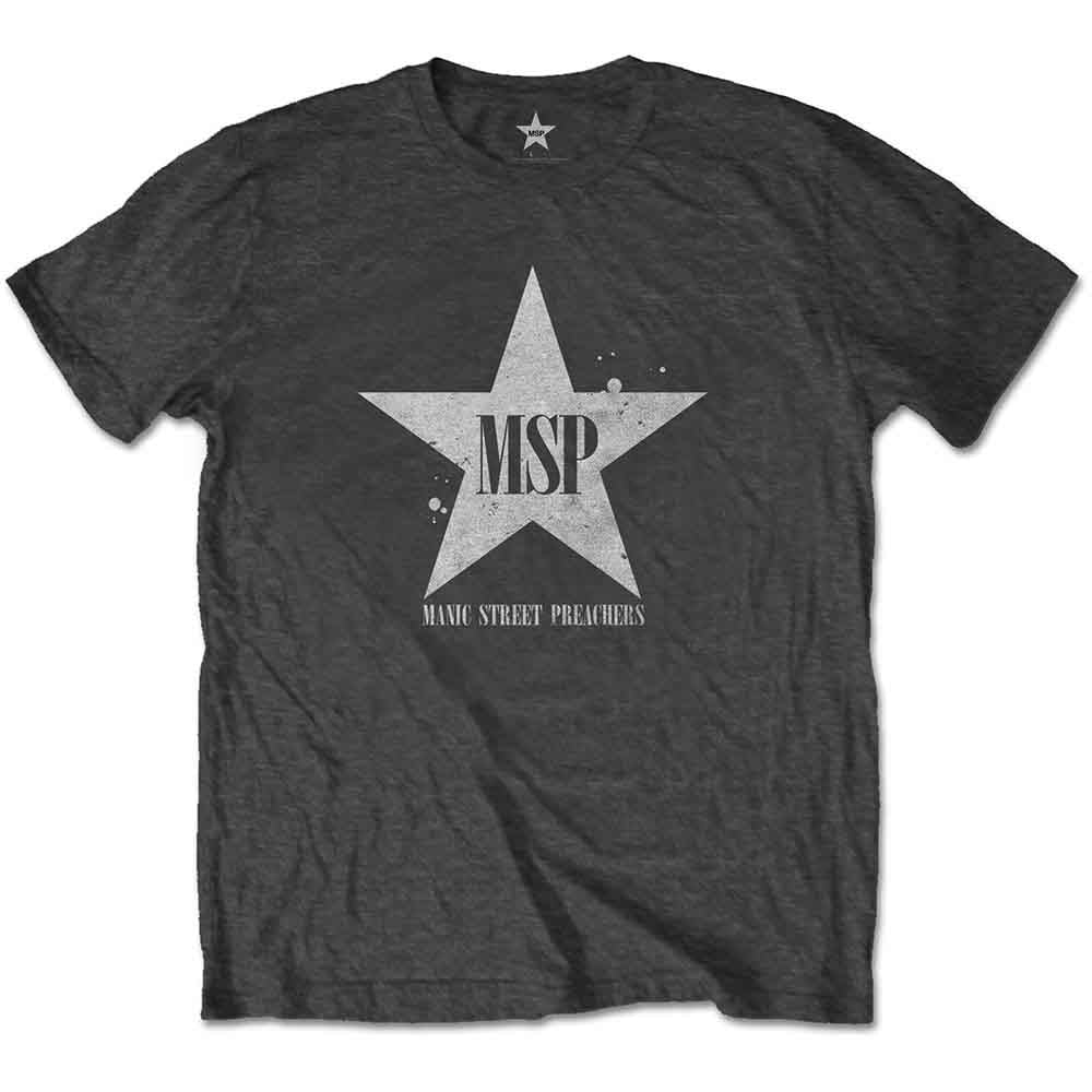 Charcoal grey t-shirt with a distressed white star and "MSP" logo.