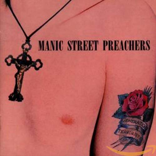 Album cover: torso with crucifix necklace and rose tattoo.