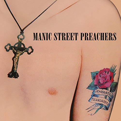 Album cover: torso with tattoo and necklace, text “Manic Street Preachers”.