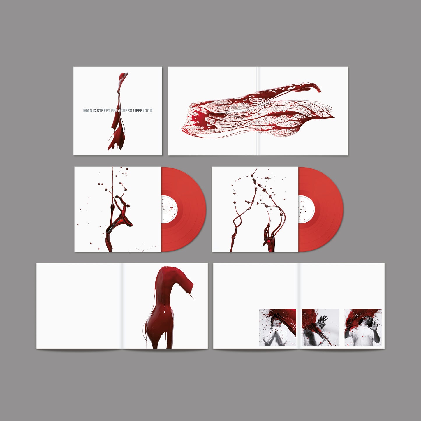 Manic Street Preachers “Lifeblood” vinyl set with red splatter artwork.