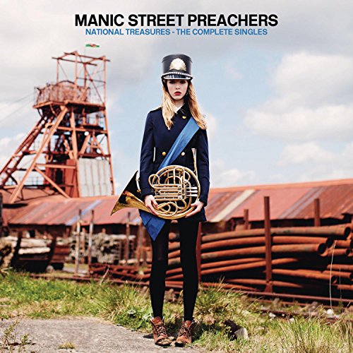 CD cover: woman in military-style jacket with a French horn, industrial background.