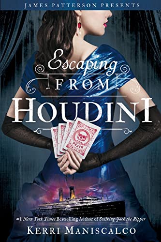 Book cover featuring a woman in blue with playing cards and a ship.