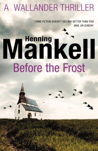 Book cover for Before the Frost by Henning Mankell showing a church and birds.