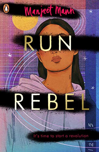 Book cover: illustrated portrait of a young woman with "Run Rebel" text.