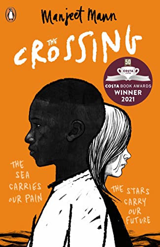 Book cover: profiles of two young people against an orange background.
