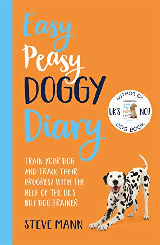 Orange book cover with “Easy Peasy Doggy Diary” title and Dalmatian dog.
