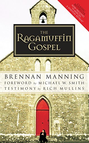 Book cover: "The Ragamuffin Gospel" by Brennan Manning, featuring a stone church.