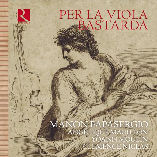 CD cover featuring a sketch of a woman with a viola.