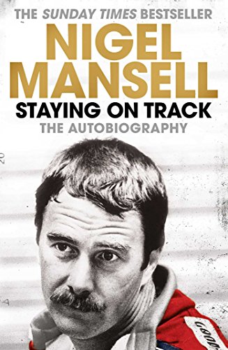 Book cover featuring a black and white portrait of Nigel Mansell in racing gear.