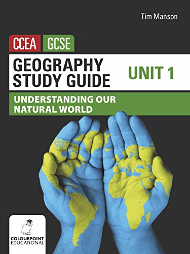 CCEA GCSE Geography study guide cover with hands holding world maps.