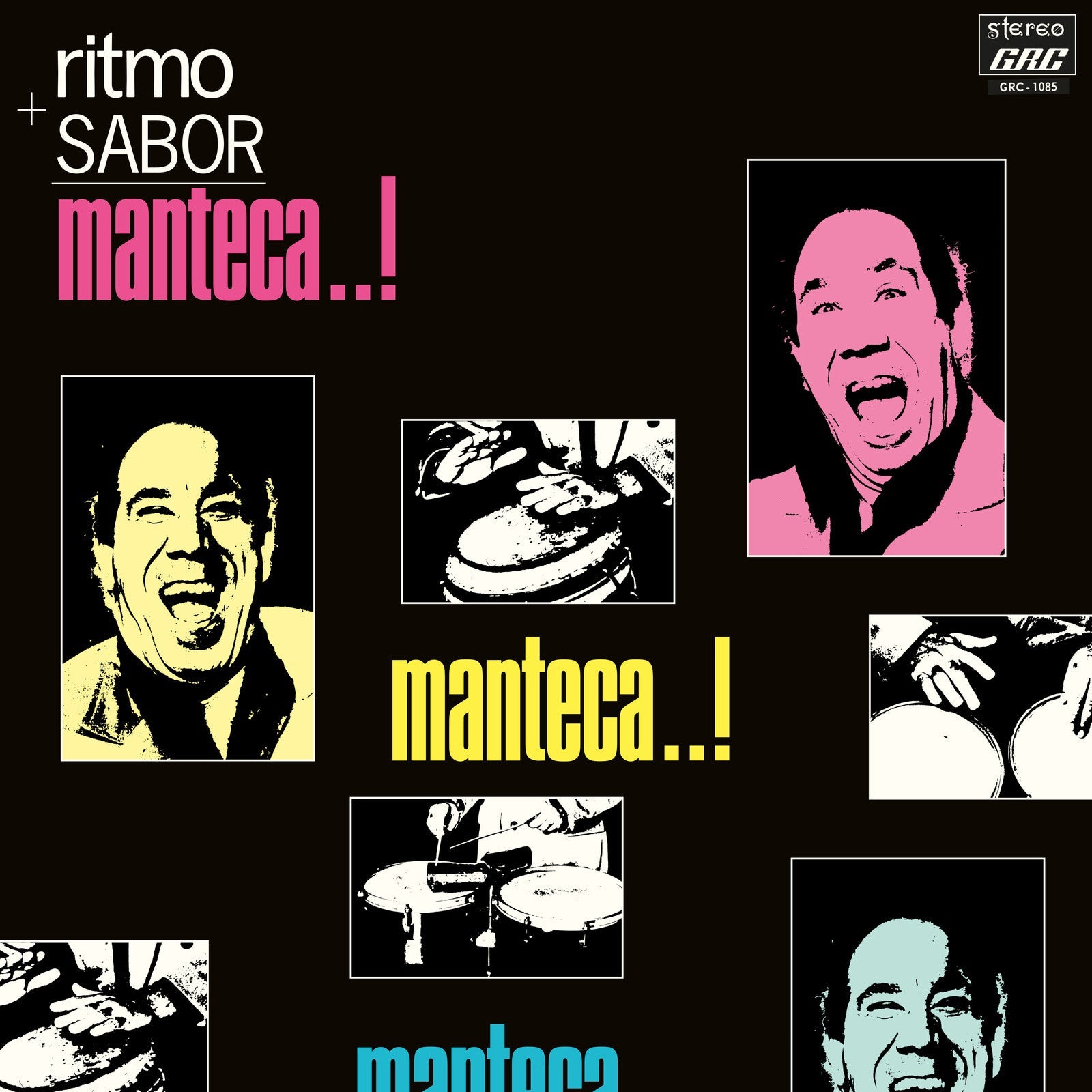 Vinyl record cover for "Manteca - Ritmo Y Sabor" featuring musicians and drums.