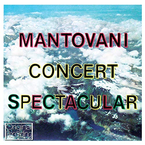 CD cover for Mantovani’s “Concert Spectacular” with a cloudy sky background.