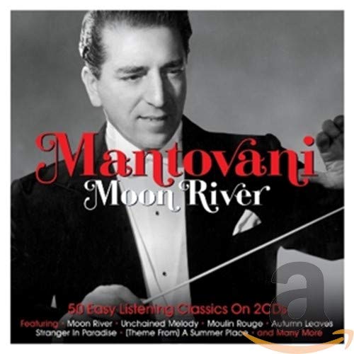 Mantovani album cover, “Moon River,” featuring a portrait of the conductor.