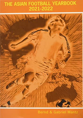 Orange cover of “The Asian Football Yearbook 2021-2022” with a soccer player.
