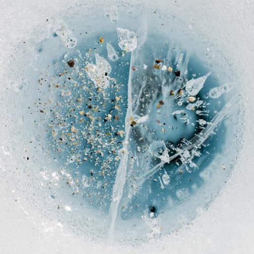 Abstract blue and white swirl resembling ice or snow texture.