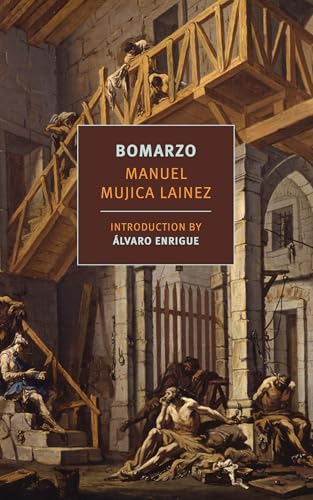 Book cover for Bomarzo by Manuel Mujica Lainez featuring a historical painting of figures.