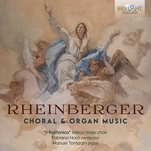 CD cover depicting angels and religious figures, text: Rheinberger Choral & Organ Music.