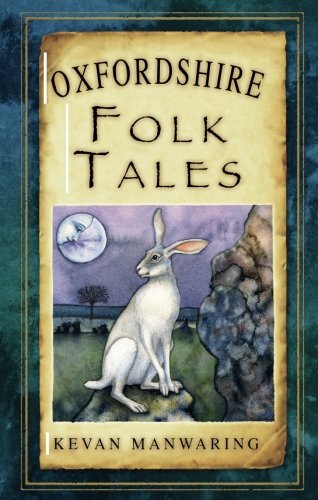 Book cover: "Oxfordshire Folk Tales" with hare and moon illustration.