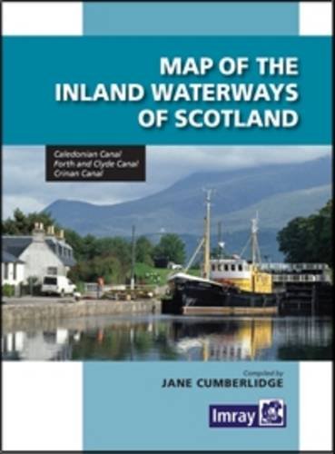 Map cover depicting a boat on a canal with mountains in background.