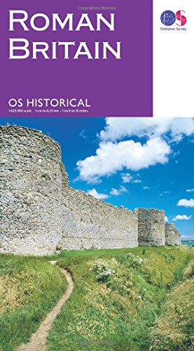 Ordnance Survey map cover titled Roman Britain featuring an image of ancient stone walls.