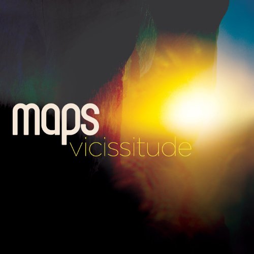 CD cover for Maps’ “Vicissitude” with abstract sunset imagery.