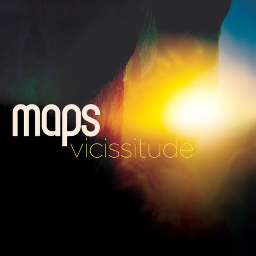 Album cover for Maps Vicissitude featuring a bright sun flare against a dark silhouette.