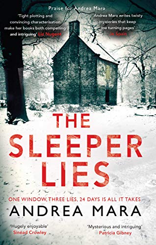 Book cover featuring a dark, snow-covered house in a winter forest with red text.