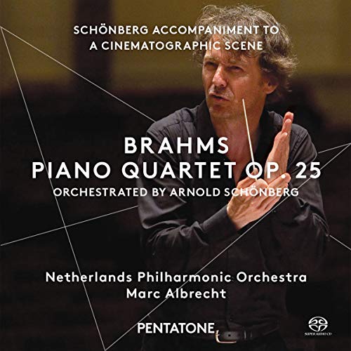 CD cover featuring conductor Marc Albrecht with text: Brahms Piano Quartet Op. 25.
