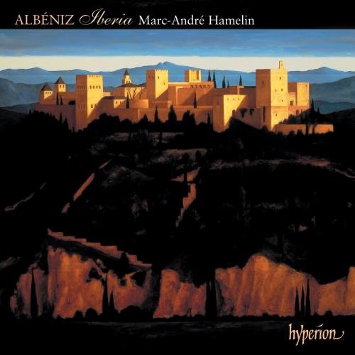 "CD cover featuring a painting of a castle on a hill at dusk."