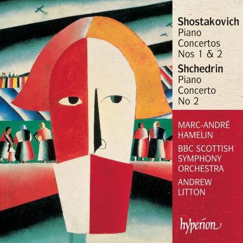CD cover featuring abstract art of a face with text listing composers and performers.