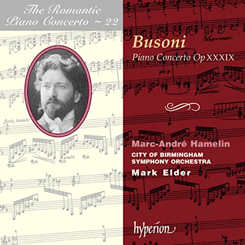 CD cover featuring a portrait of composer Ferruccio Busoni and musical notation.