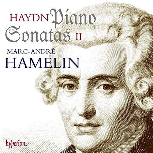 Cover of "Haydn Piano Sonatas II" featuring a detailed drawing of a man's face.