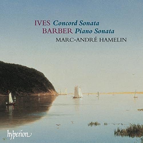CD cover with sailboats on calm water and text listing composers.