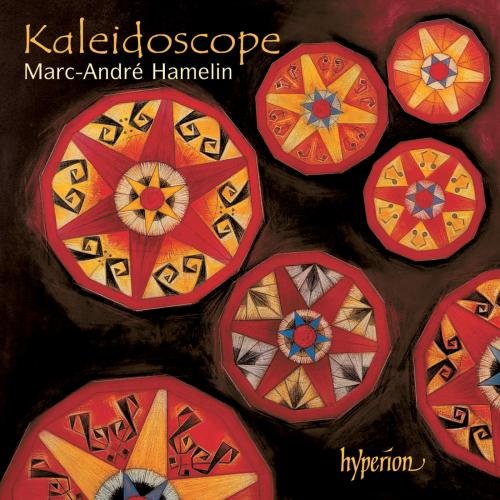 CD cover for Marc-André Hamelin’s “Kaleidoscope” featuring colorful, patterned medallions.