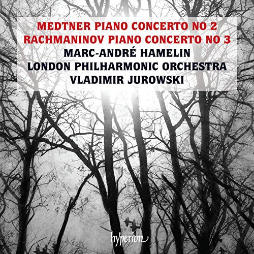 CD cover with bare trees and text listing composers and performers.