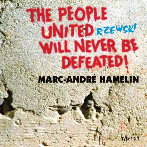 "CD cover with 'The People United Will Never Be Defeated' text on concrete background."