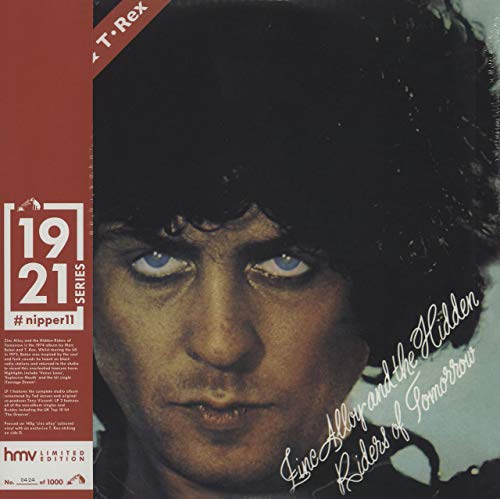 Close-up portrait of Marc Bolan on a vinyl record album cover.