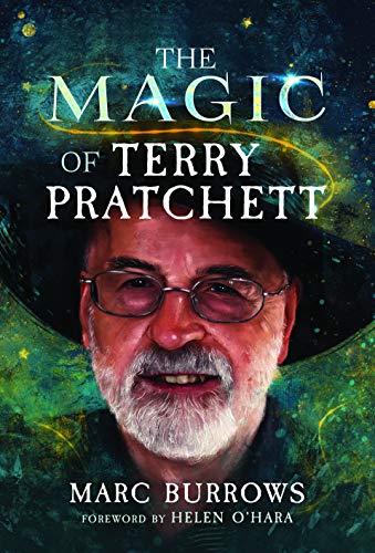 Book cover featuring a portrait of Terry Pratchett wearing a wide-brimmed black hat.