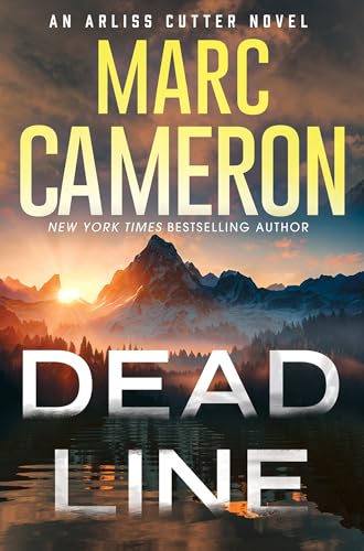 Book cover: mountains at sunset with large yellow and white text.