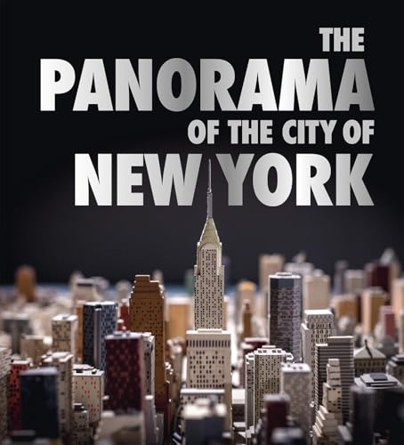 Silver title text over a miniature cityscape of New York City.