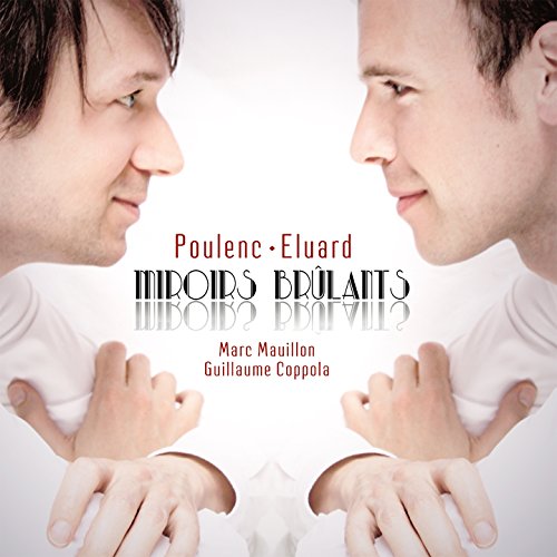 CD cover featuring mirrored portraits of two men and text: Poulenc - Eluard.