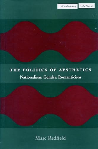 Book cover with green background, red abstract shapes, and title The Politics of Aesthetics.