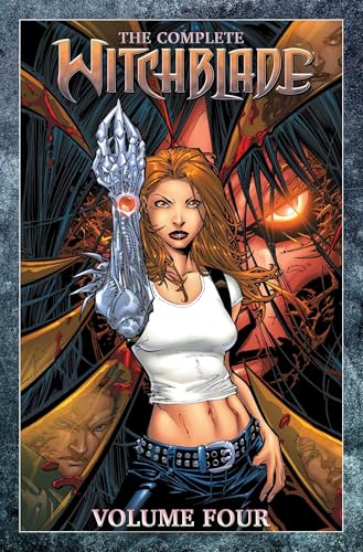 Comic book cover: woman with metallic gauntlet, dramatic lighting, volume four.