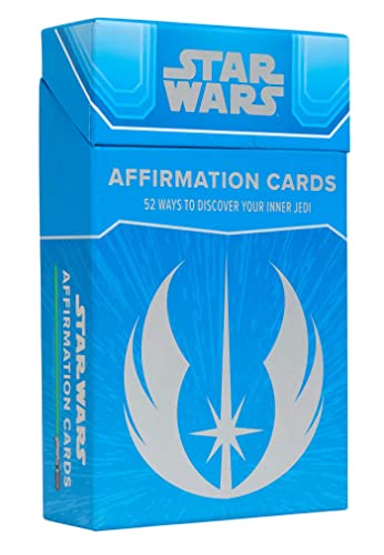 Blue box of Star Wars affirmation cards with a Jedi Order symbol.