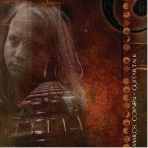"CD cover with a man's portrait and guitar elements, titled 'Guitartalk'."