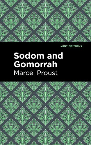 Book cover for "Sodom and Gomorrah" by Marcel Proust with green floral pattern.