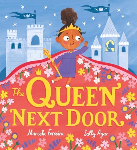 Illustration of a young Black queen with a castle backdrop.