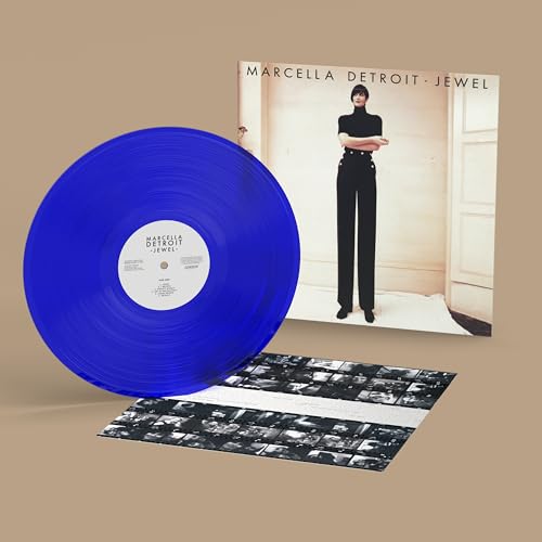 Blue vinyl record and album cover for Marcella Detroit’s “Jewel.”