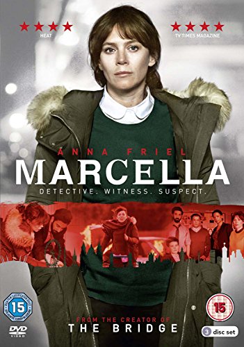 DVD cover of "Marcella - Series 1" featuring a woman in a green coat.