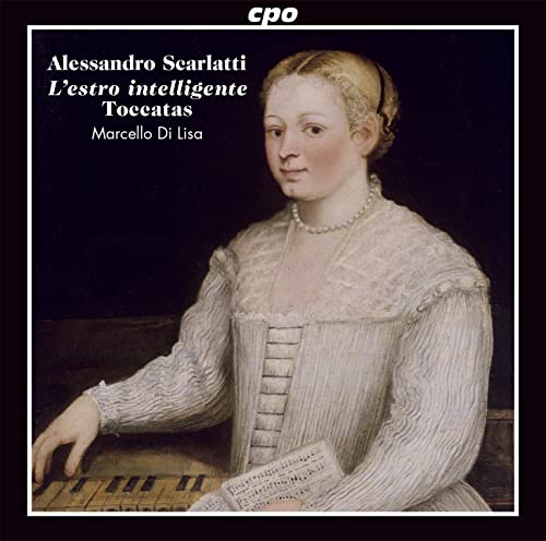 CD cover featuring a portrait of a man with a harpsichord.